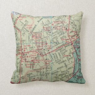 CARRBORO UND CHAPEL HILL, Vintage Karte NC Kissen