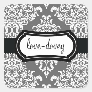 Carré 311 Lovey Dovey Damask Sticker Grey