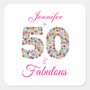 Carré 50 et fabuleux Sticker de célébration d'anniversai