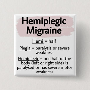 Carré 5 Cm Badge 2 pouces - migraine hémiplégique
