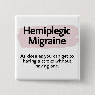 Carré 5 Cm Badge 2 pouces - migraine hémiplégique