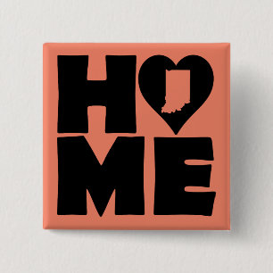 Carré 5 Cm Badge Bouton Épingle du cœur de l'Indiana