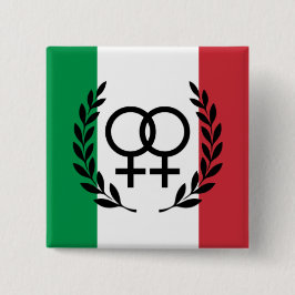 Carré 5 Cm badge de symbole sapphique avec drapeau italien