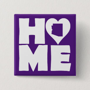 Carré 5 Cm Badge Épingle Bouton Accueil Arizona État