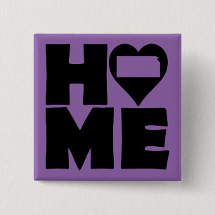 Carré 5 Cm Badge Épingle Bouton Accueil Kansas Maison