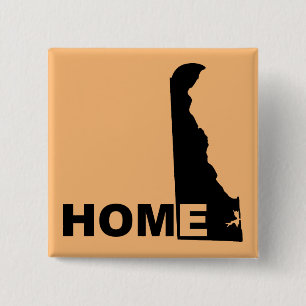 Carré 5 Cm Badge Épingle Delaware Maison Loin de l'État