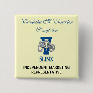 Carré 5 Cm Badge nominatif crème