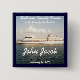 Carré 5 Cm Badge nominatif de croisière - bateau de X