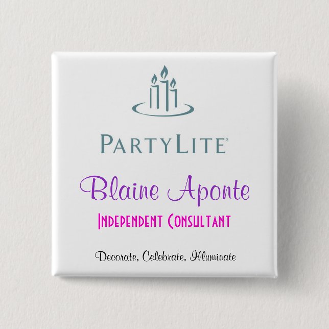 Carré 5 Cm Badge nominatif de Partylite (Devant)