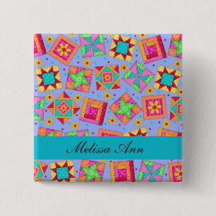 Carré 5 Cm Badge nominatif d'édredon de patchwork de