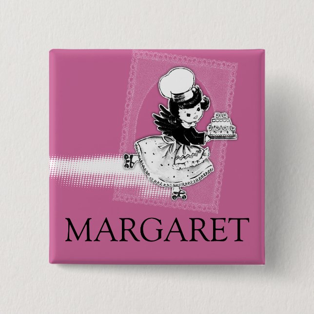 Carré 5 Cm Badge nominatif fait sur commande de boulangerie (Devant)