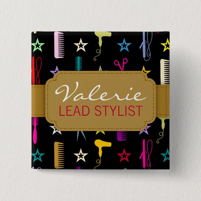 Carré 5 Cm Badge nominatif fait sur commande multicolore de (Devant)