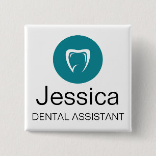 Carré 5 Cm Badge personnalisé d'assistant dentaire avec logo