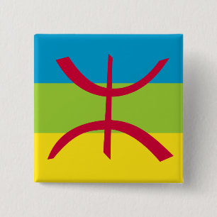 Carré 5 Cm Berber Kabyle Berbers Amazigh Flag Pin Badge 