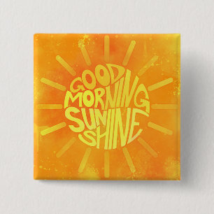 Carré 5 Cm Bonjour, Sunshine ! Badge