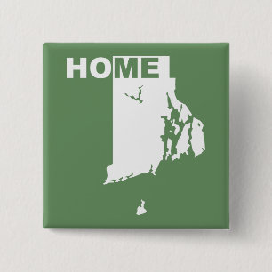 Carré 5 Cm Bouton Badge Épingle de Rhode Island, Maison Loin 