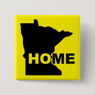 Carré 5 Cm Bouton Badge Épingle du Minnesota, Maison Loin de