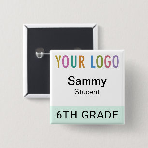 Carré 5 Cm Bouton de badge pour étudiant avec logo de l'école