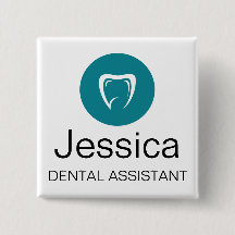 Custom Dental Assistant Name Badge Tooth Logo