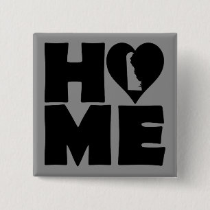 Carré 5 Cm Delaware Home Heart State Button Badge Pin