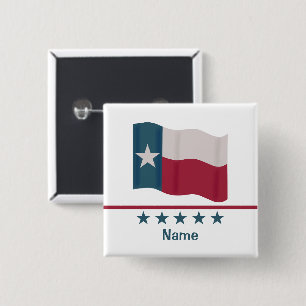 Carré 5 Cm Drapeau Texas Lone Star Nom personnalisé Badge