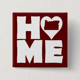 Carré 5 Cm Épingle de badge à bouton du cœur de la maison de 