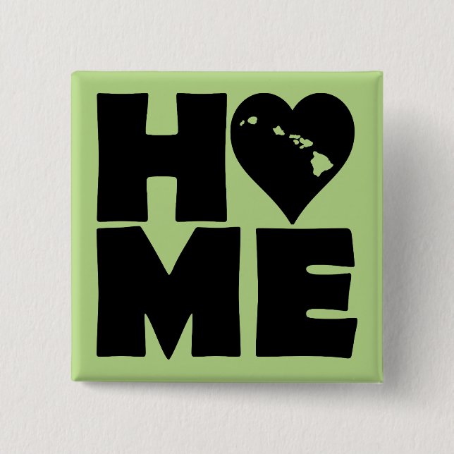 Carré 5 Cm État de Hawaii Badge Bouton Épinglette (Devant)