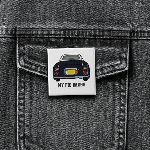 Carré 5 Cm Figarations Black Figaro Nom de voiture Badge