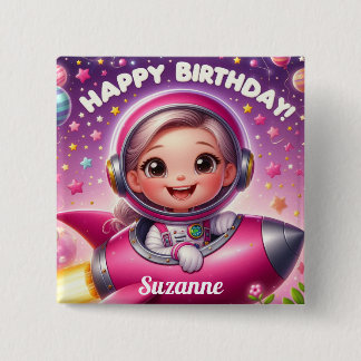Carré 5 Cm Girl's Birthday badge