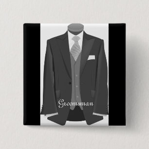 Carré 5 Cm Mariage Tuxedo Groomsman Pin Button Badge Cadeau