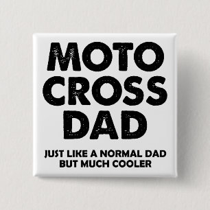 Carré 5 Cm Papa Motocross Badge Épinglette Drôle