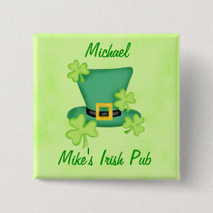 Carré 5 Cm Pin irlandais de badge nominatif de casquette