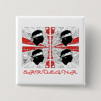 Carré 5 Cm Sardinia flag - Grunge - badge