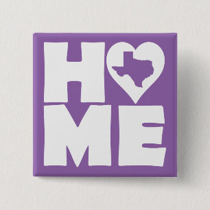 Carré 5 Cm Texas Home Heart State Button Badge Pin