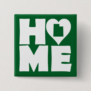 Carré 5 Cm Utah Home Heart State Button Badge Pin