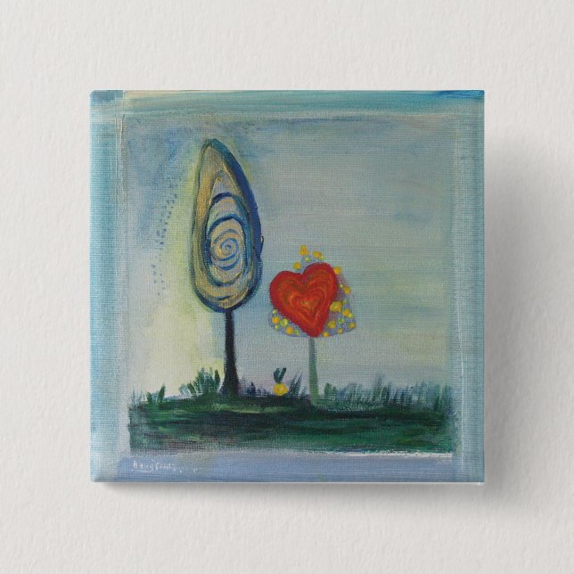 Carré 5 Cm Valentine, Badge d'Amour (Devant)