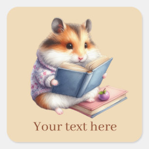 Carré Amateurs de livres hamster mam ajouter Sticker Car