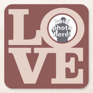 Carré AMOUR avec votre photo dessous de verre personnali