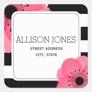Carré Anéone + Stripes Adresse Sticker
