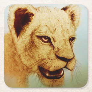 Carré Animal sauvage coloré - Lion, Dessous de verre per