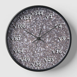 Carré Argent Horloge Racine Mathématiques Mathémat