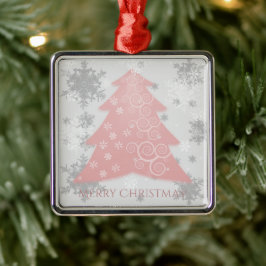 Carré Argenté Arbre de Noël rose Festif Ornement en céramique