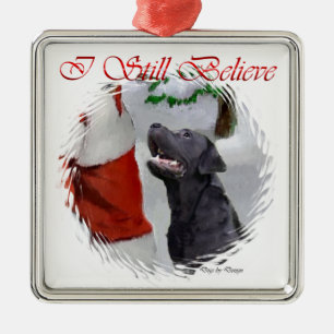 Carré Argenté Cadeau de Noël Labrador Retriever Ornement