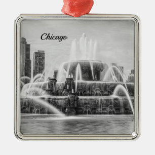 Carré Argenté Chicago Buckingham en niveaux de gris ornement mét