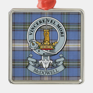 Carré Argenté Crête de McDowell + Ornement de prime de tartan