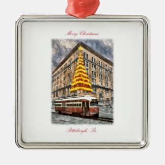 Carré Argenté "Éclairage ornement du Horne de Noël d'arbre"