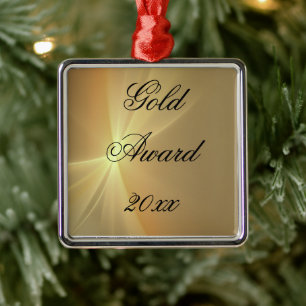 Carré Argenté Gold Award Métal Ornement