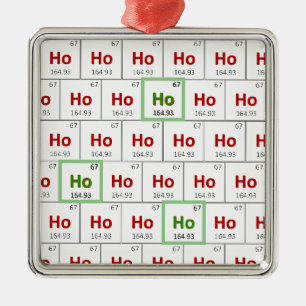 Carré Argenté "Ho Ho Ho" Vacances Périodique Table Ornement