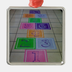 CARRÉ ARGENTÉ ****HOPSCOTCH**** ORNEMENT