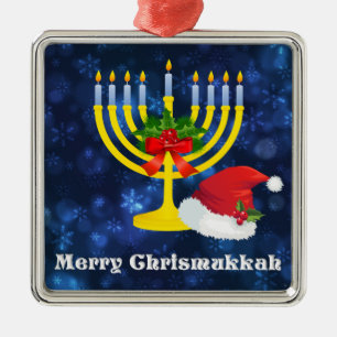 Carré Argenté Joyeux Ornement Chrismukkah